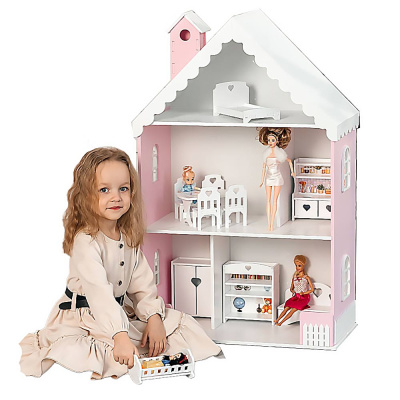 Домик для кукол Вероника Pema kids бело-розовый 1